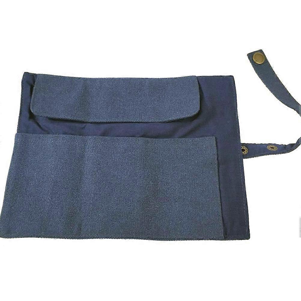 Durable Portable Watch Strap Storage Pouch Canvas Bag for Watch Bands Pens Compact Design Blue