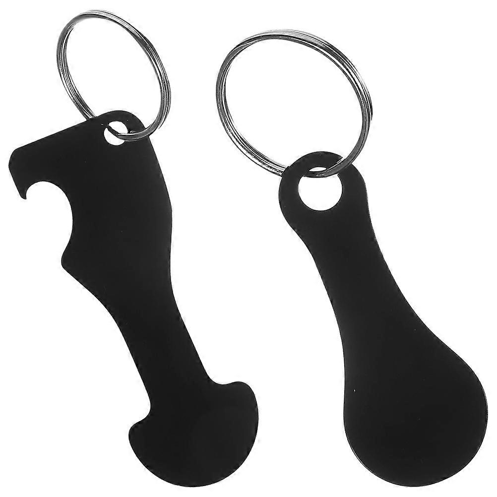 Token Keychain Holder Metal Keychain for Shopping with 2Pcs Tokens