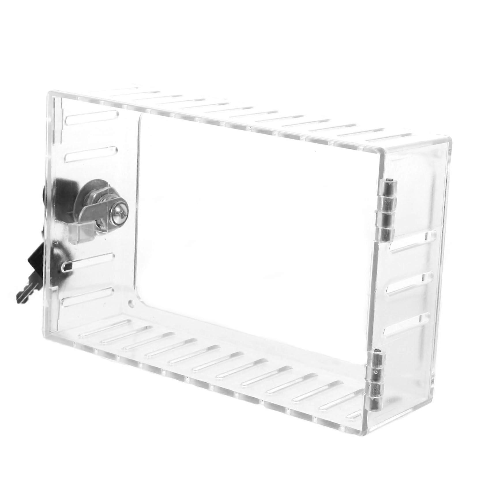 Thermostat protective box with lock, transparent wallmounted cover, secure key box for various thermostat systems, installation and tamperproof.