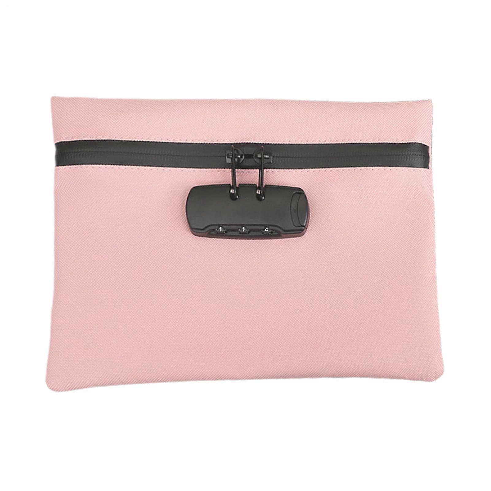 Travel Security Bag with Lock, Bag with Security Closure, AntiTheft Organizer Waterproof for School Travel Home Office Sports Camping Pink