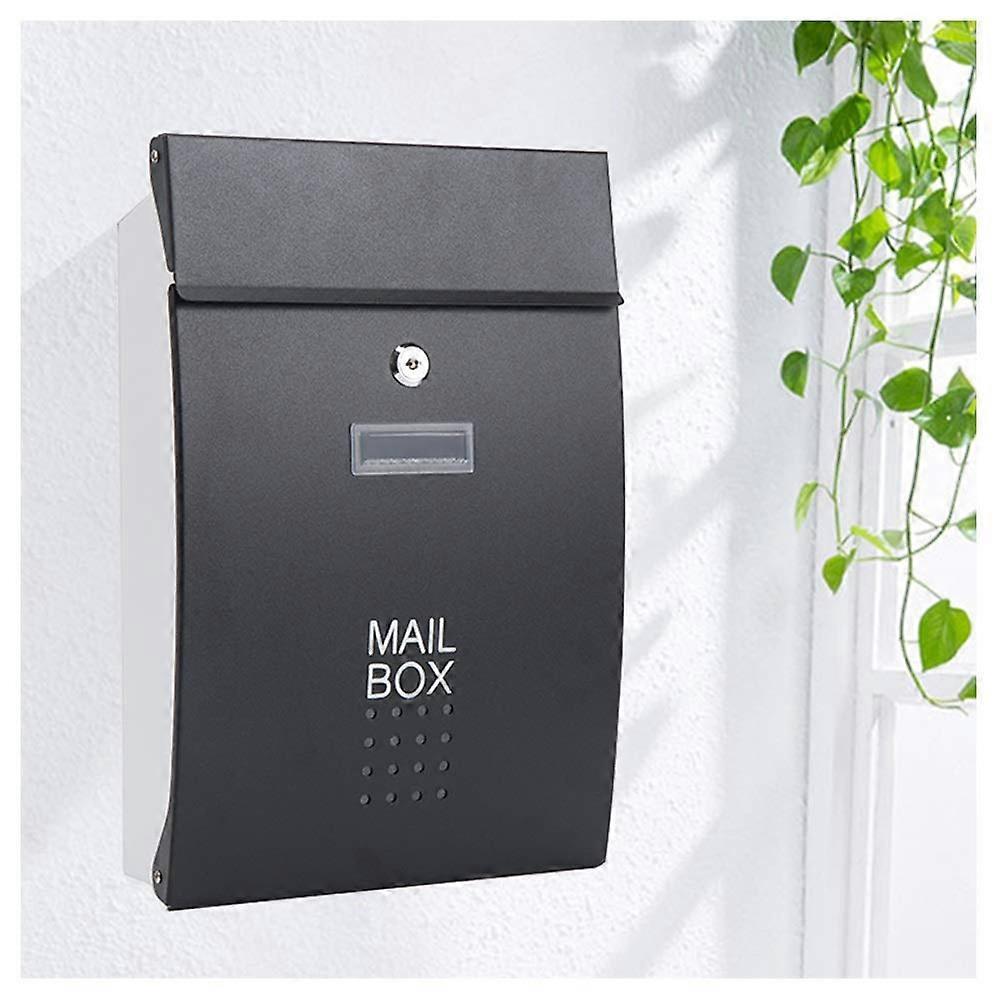 Wall-Mounted Mailbox, Lockable Galvanized Steel, Secure Post Box for Outdoor Use, Durable Wall-Mount Design