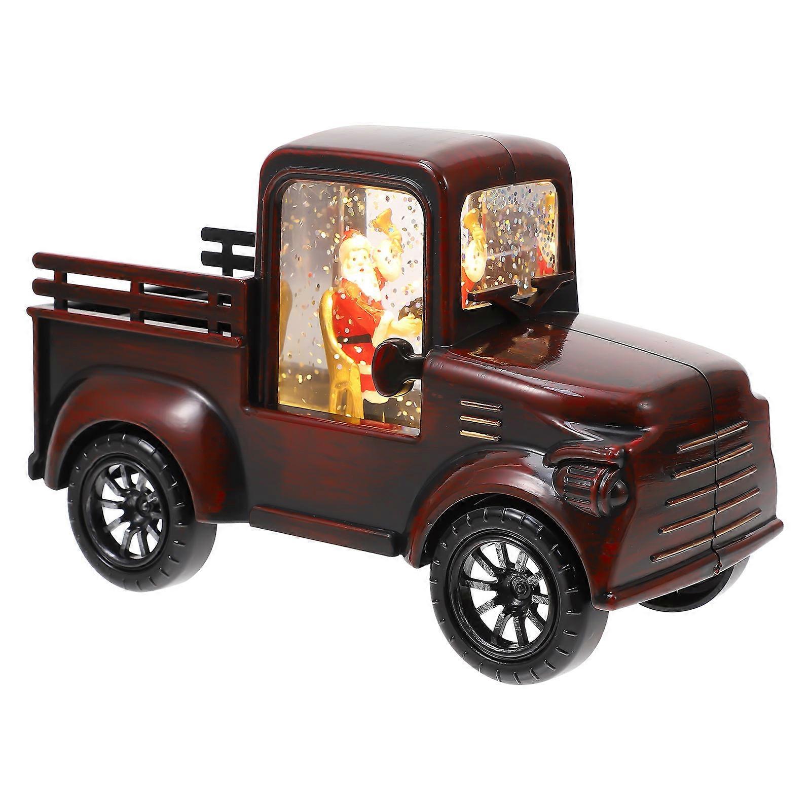 Luminous Santa Claus Tractor Ornament Festive Christmas Decoration for Home, Office & Holiday Party Xmas Craft Lighting Embellishment