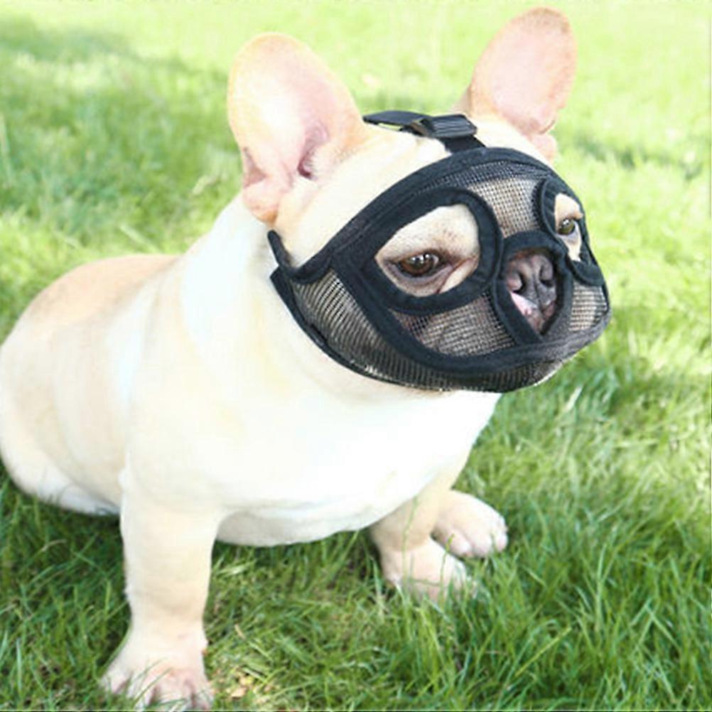 Dog Muzzles Adjustable Breathable Mesh Bulldog Muzzle for Dog Anti Biting Chewing Barking