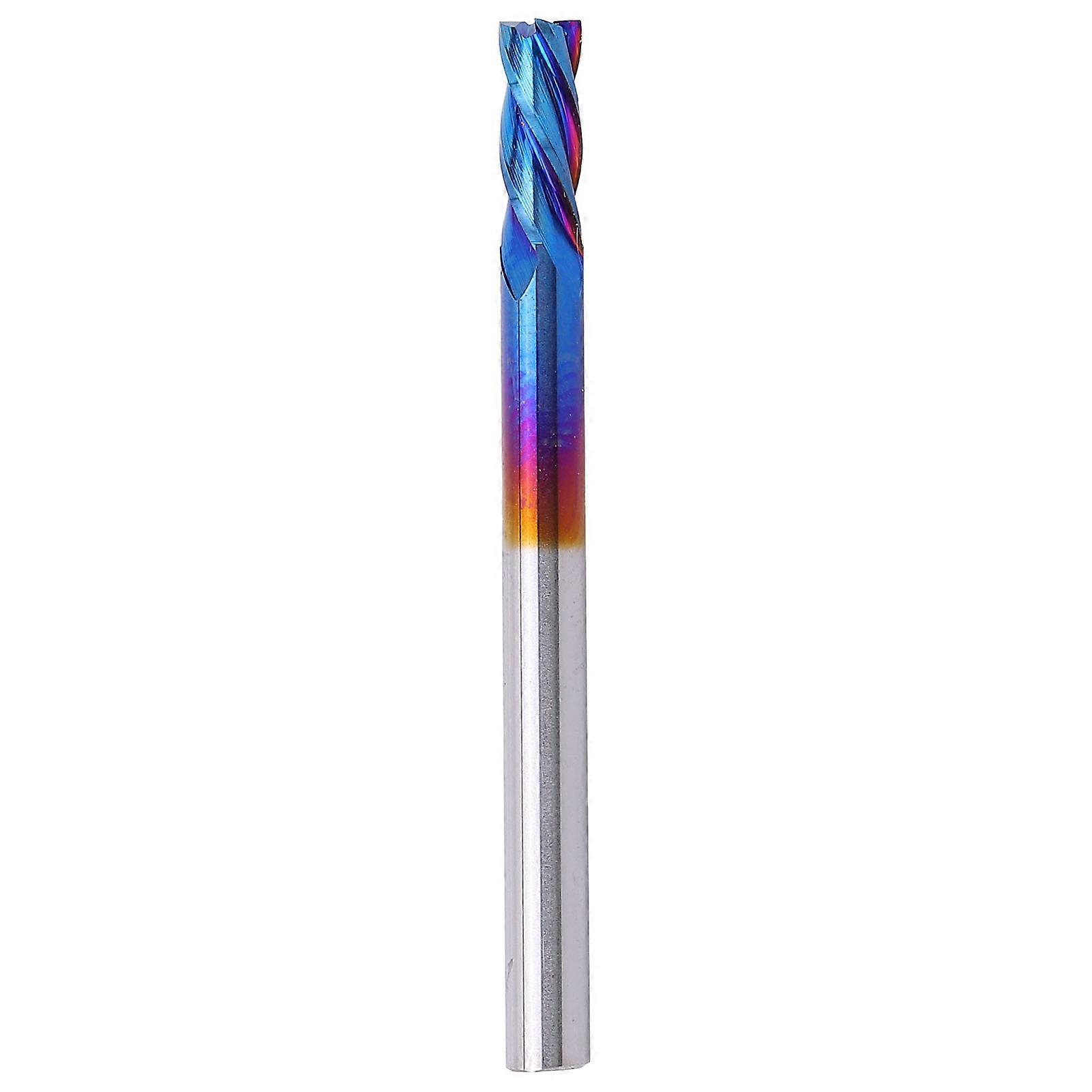 4Flute End Mill Tungsten Steel NanoBlue Coating CNC Straight Handle Milling Cutter(3.175 x 3.175 x 8 )