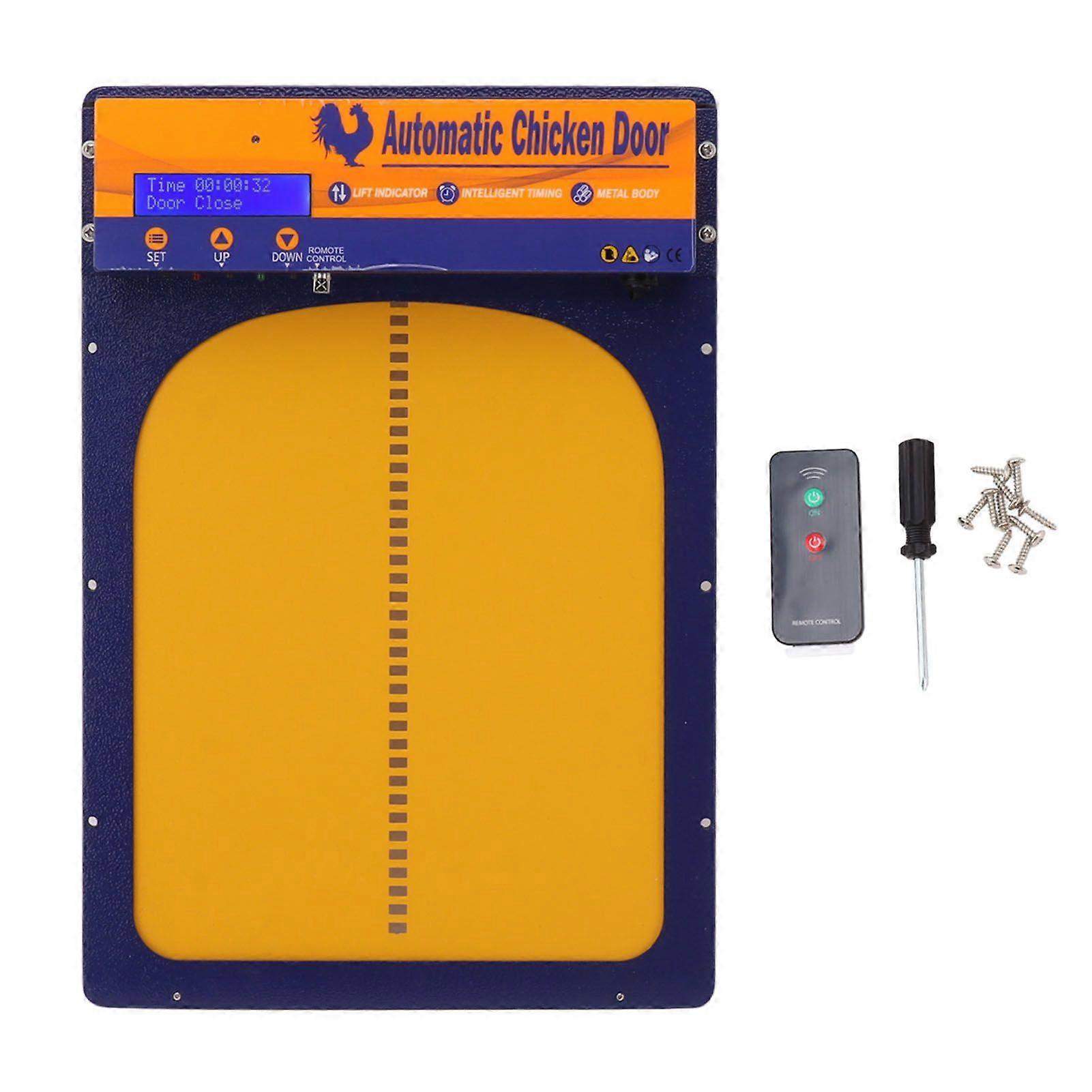 Automatic Chicken Coop Door IP45 Waterproof Programmable Aluminum Chicken Coops Door with Timer Light Sensor Remote Control