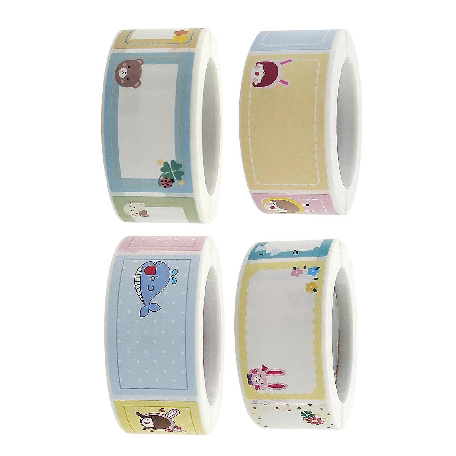 Kindergarten Handwritten Name Stickers for Label Sorting 4 Rolls Assorted Color