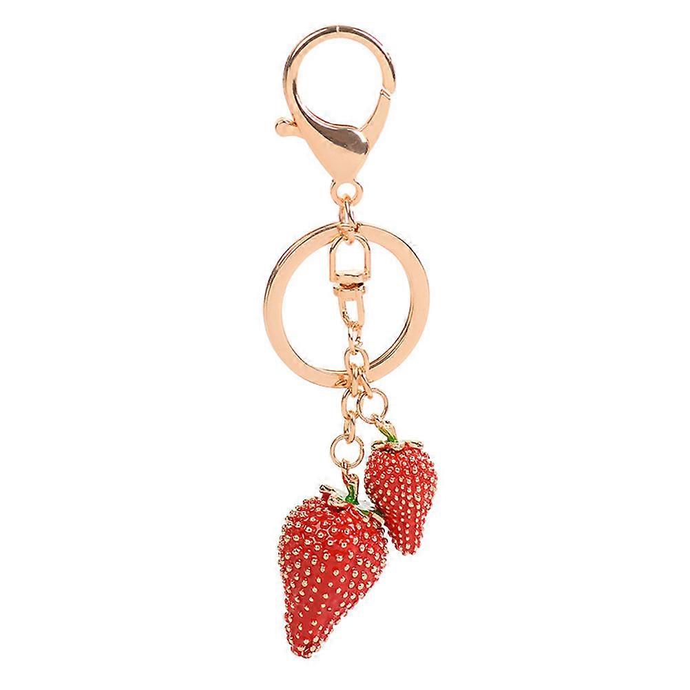 Pretty Keychain Strawberry Charm Keychain Bag Pendant For Handbag Backpack Appearance Red 1Pcs