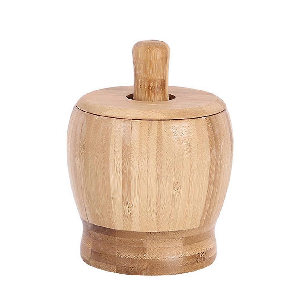 Garlic Press Pot and Pestle Set for Kitchen Use Made of Synthetic Material Easy to Clean Khaki Color 7.8 Inches