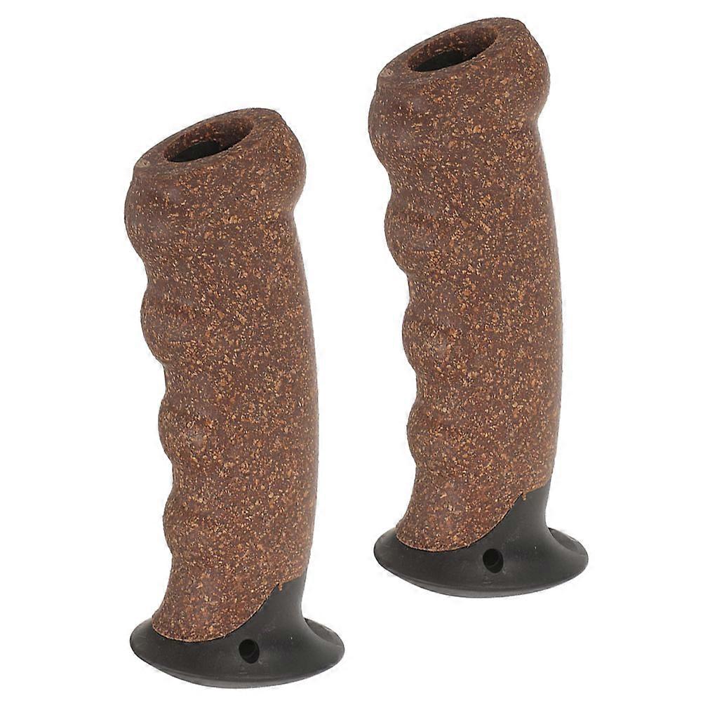 Trekking Stick Replacement Handles Cork Material For Ski Poles Hiking 13.00X5.50X4.50CM Easy To Install 2Pcs