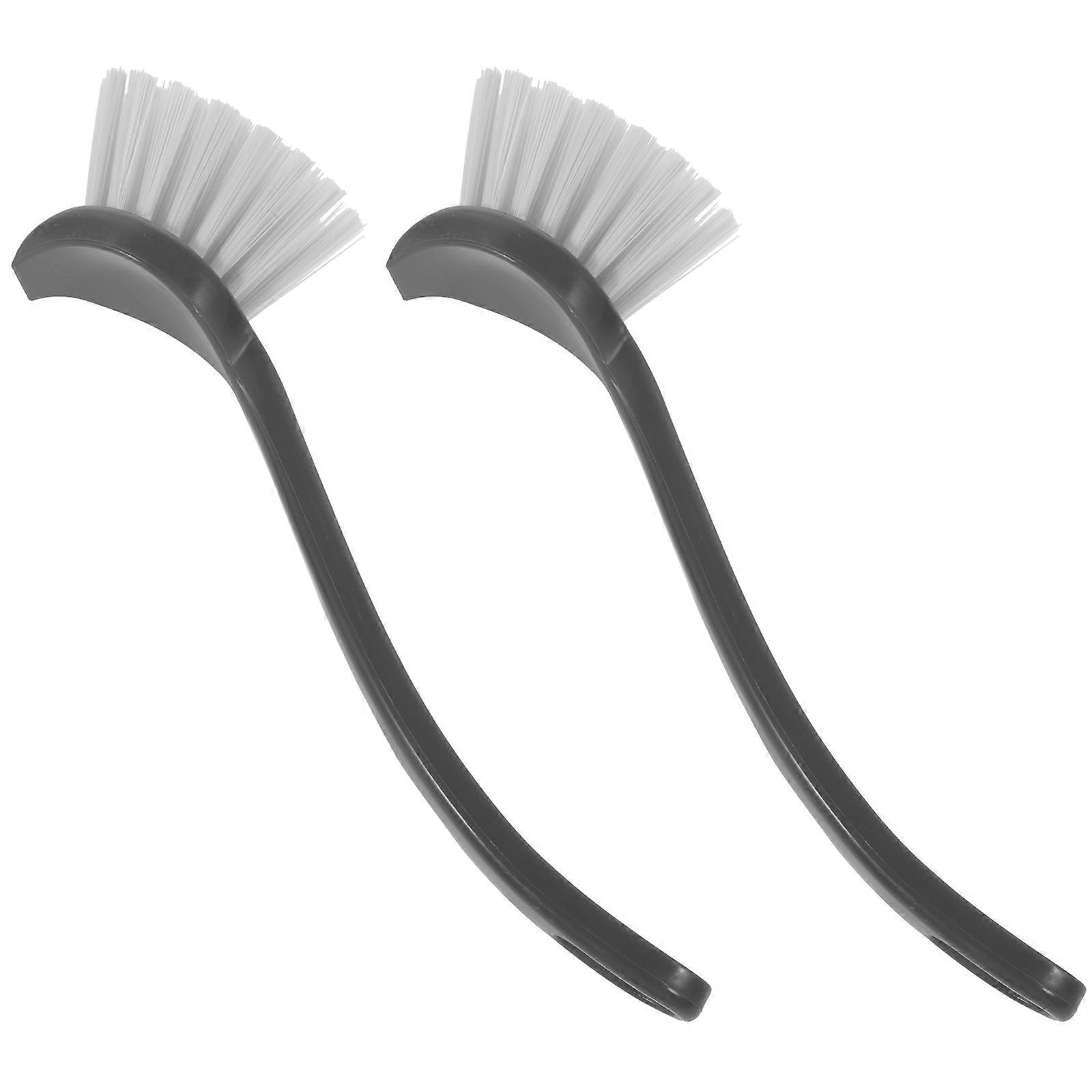 White Cleaning Brushes with Long Handle for Kitchen and Home 2 Pcs PP PET Material