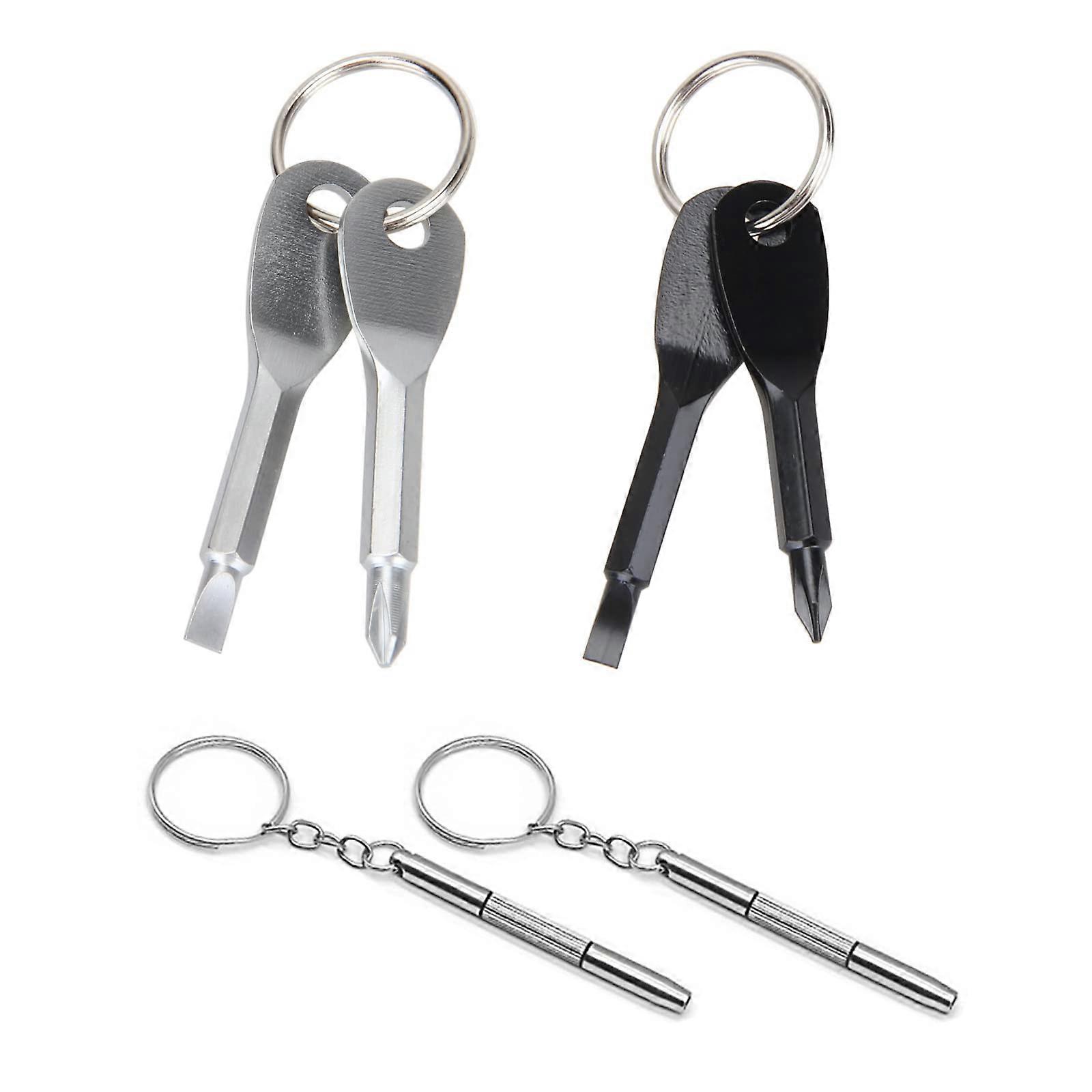 6in1 Mini Screwdriver Keychain Glasses  Kit, Portable Eyeglass Screwdriver Set with Keyring