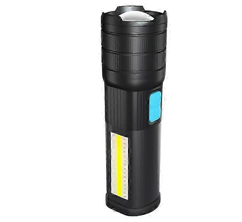 Torch Zoomable Multifunction LED Flashlights Pocket Handheld Torches for Camping Exploring Hiking(Black)