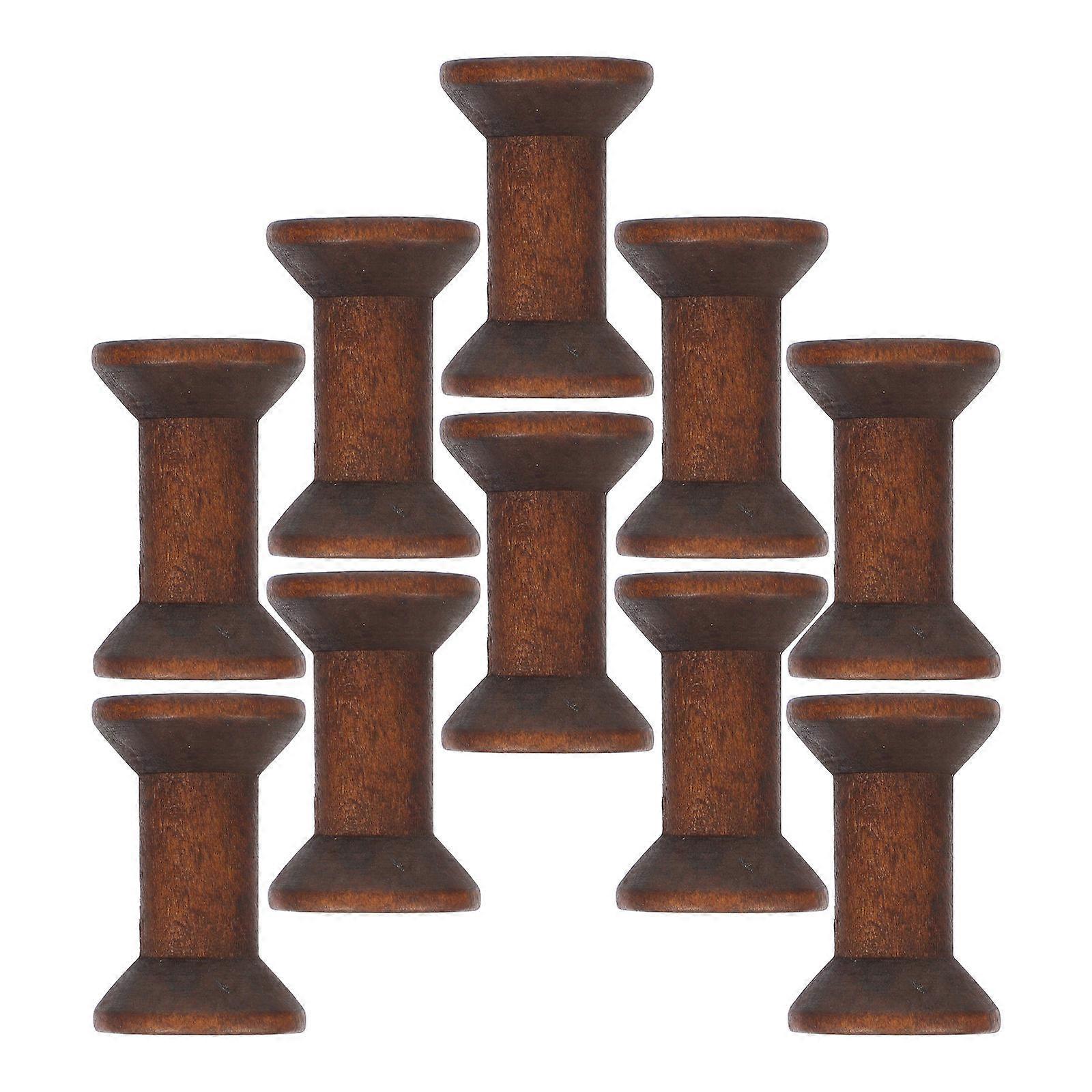 Natural Wooden Craft Spools Unfinished Thread Bobbins for Sewing Embroidery Yarn Art DIY Home Handmade Projects Unique Design