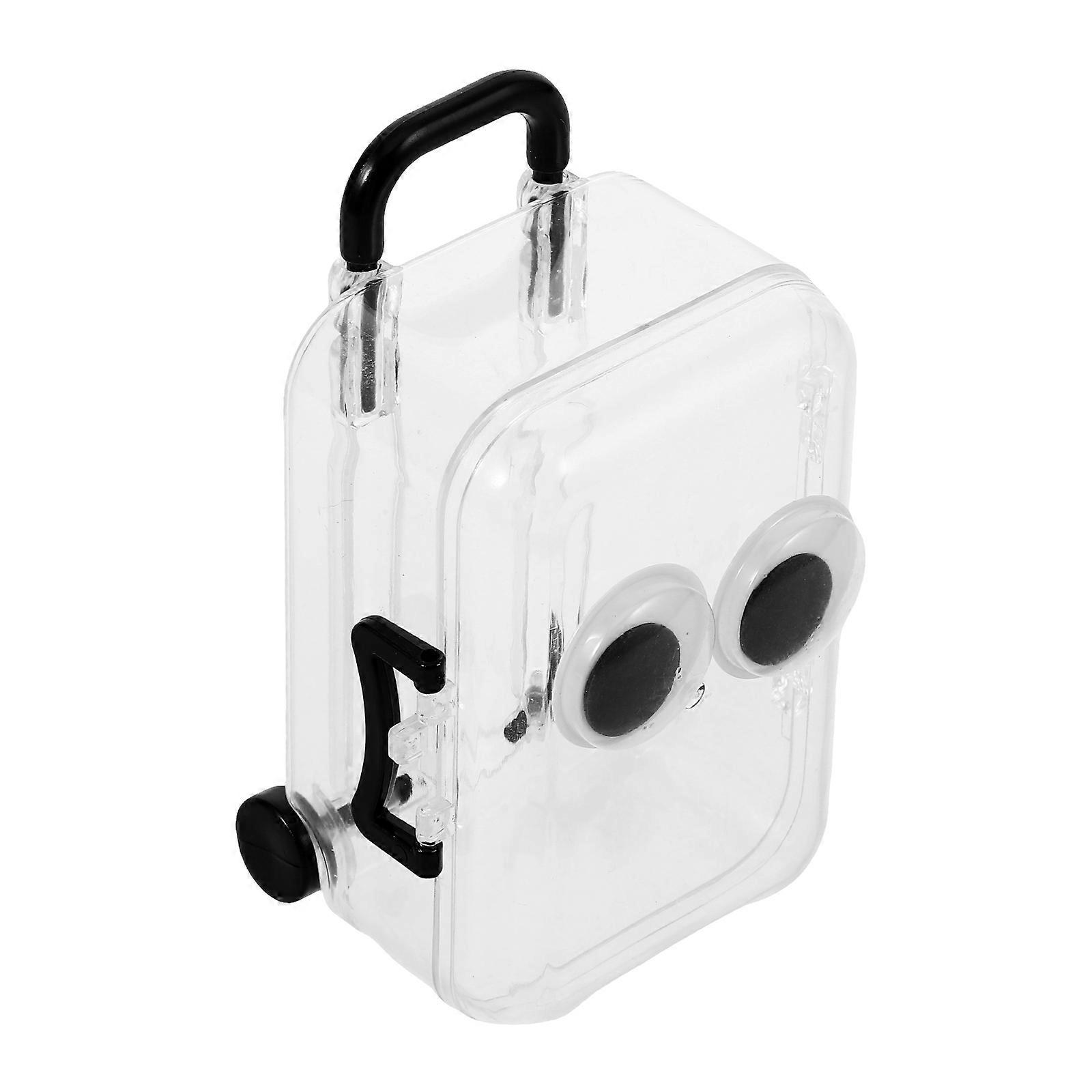 Mini Luggage Shaped Box Jewelry Display Movable Box Multi Function Clear Suitcase Shape 1 Set