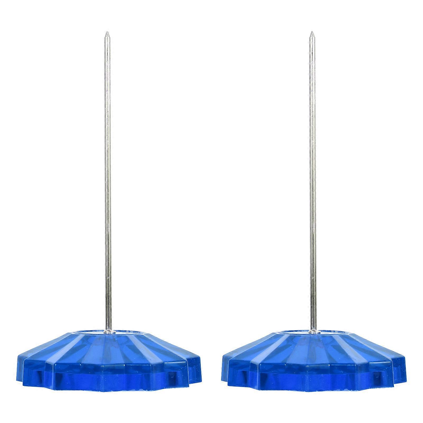 Blue Plastic Restaurant Menu Holder for Hotel Office Use with Sturdy Round Base 2pcs