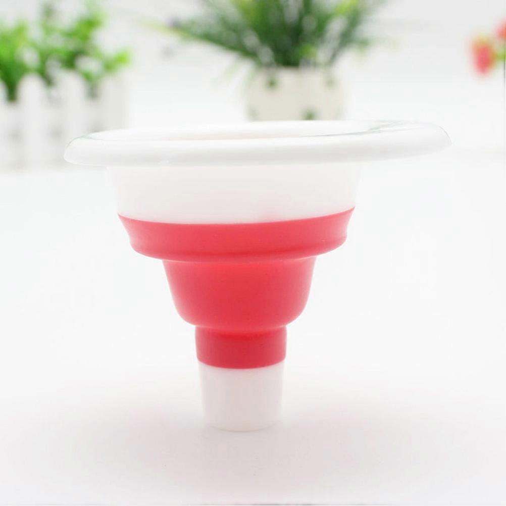 10pcs Silicone Foldable Funnels Telescopic Long Stem Funnel Liquid Transferring Tool for Kitchen Home Random Color