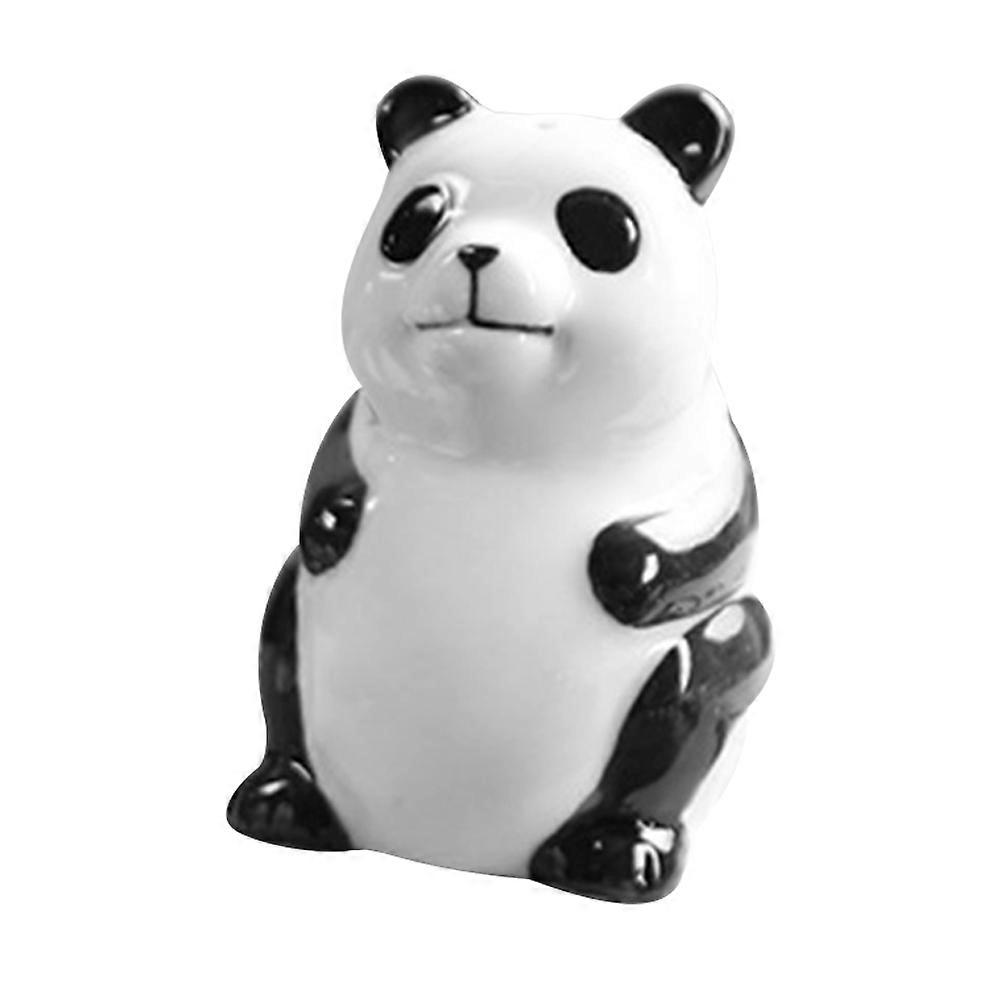 Cute Panda Shaped Ceramic Spice Jar Compact Seasoning Storage Container with Unique Playful Design for Kitchen Use