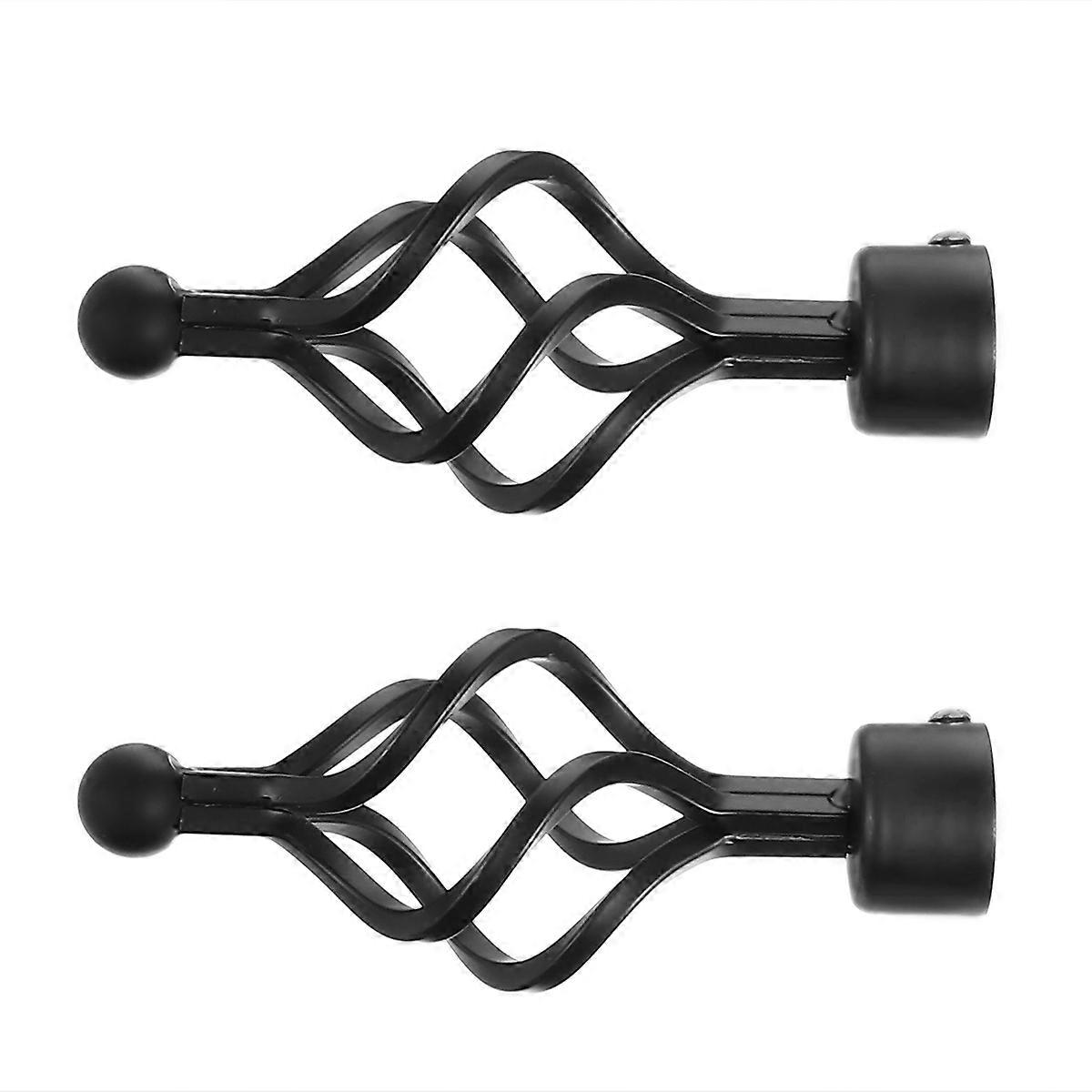 Decorative Rod End Plugs Spiral Shape Iron Material For Window Decoration 15x6cm 2Pcs