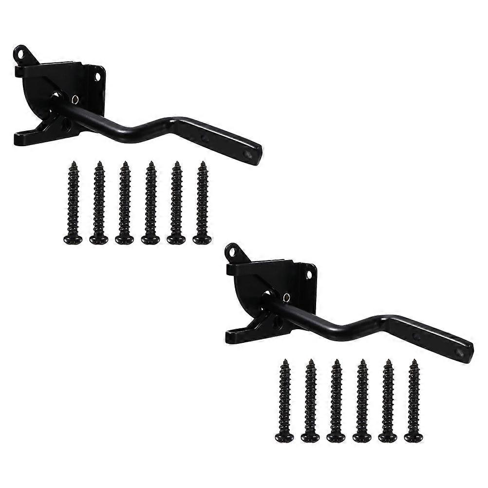 Automatic Gravity Locking Latch Heavy Duty Iron Door Buckle for Garden Gates Fences Outdoor Use Self Latching Quick Release Weather Resistant Design