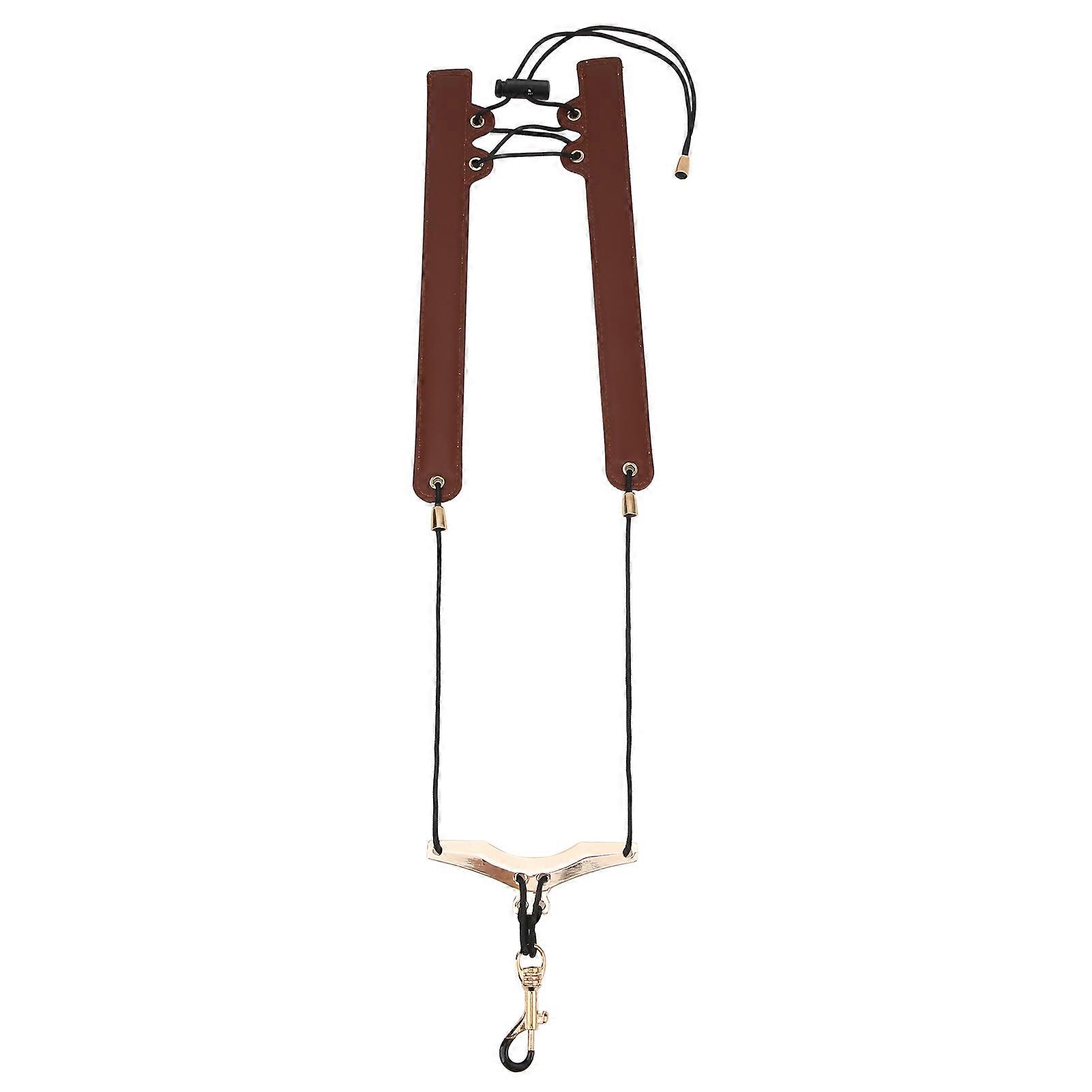 Saxophone Shoulder Strap Folding Artificial Leather No Stress On Neck Instrument AccessoriesCoffee