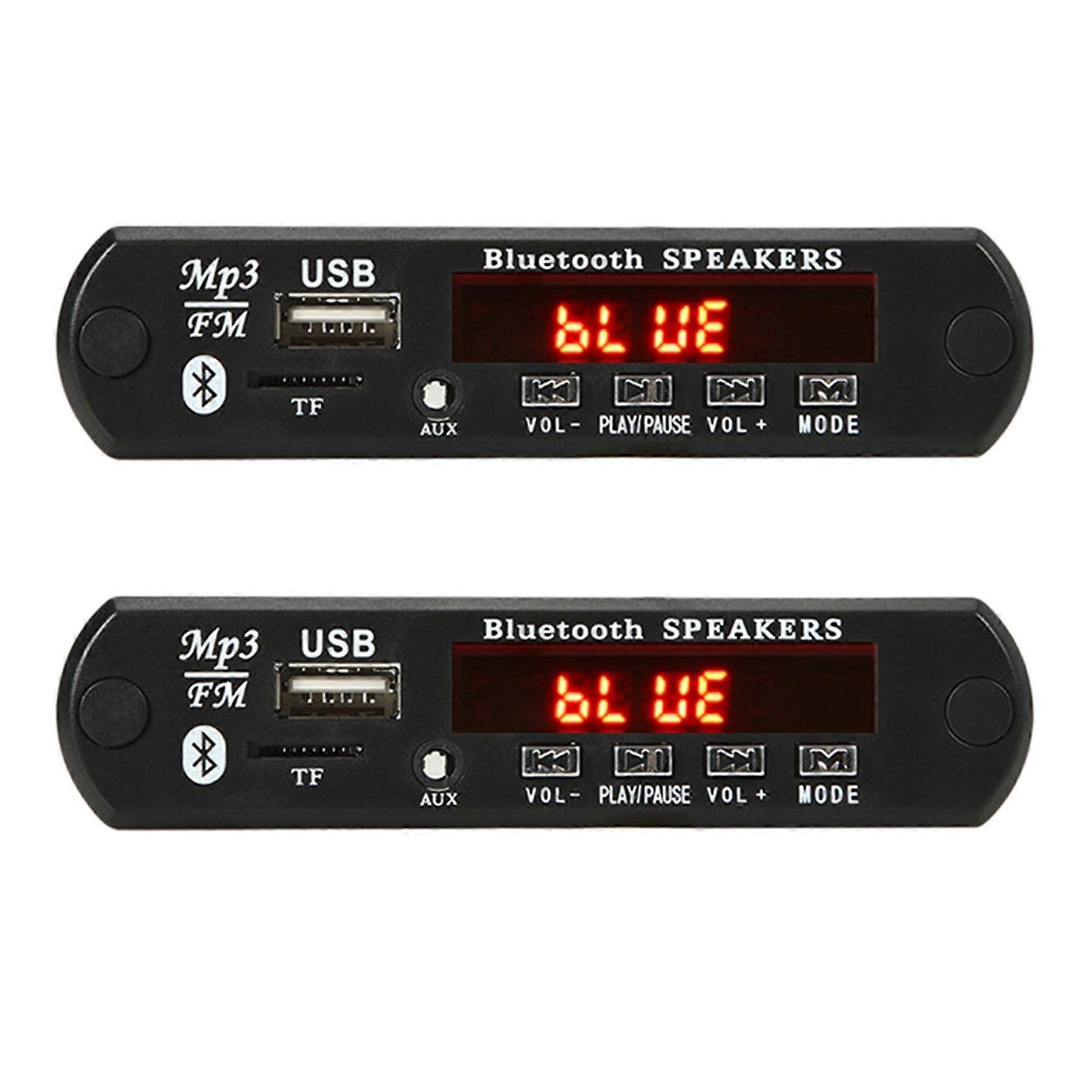 2pcs 2X15W Amplifier MP3 Decoder Board 12V Bluetooth 5.0 30W Car FM Radio Module Support TF USB AUX