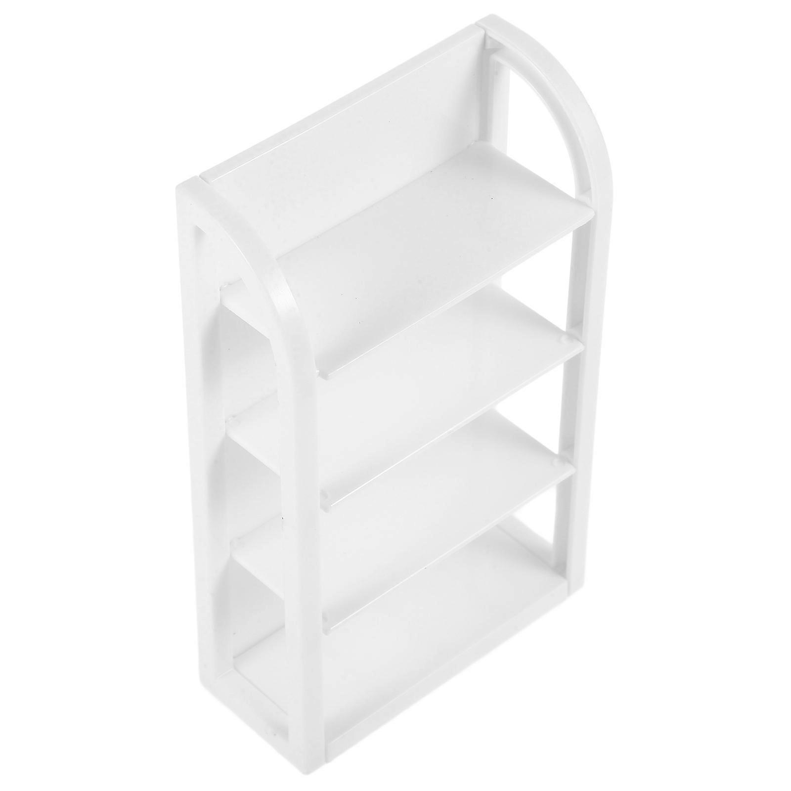 Miniature White Display Shelf for Dollhouses – Realistic Supermarket Stand with Functional Design for Collectibles and Groceries Decor