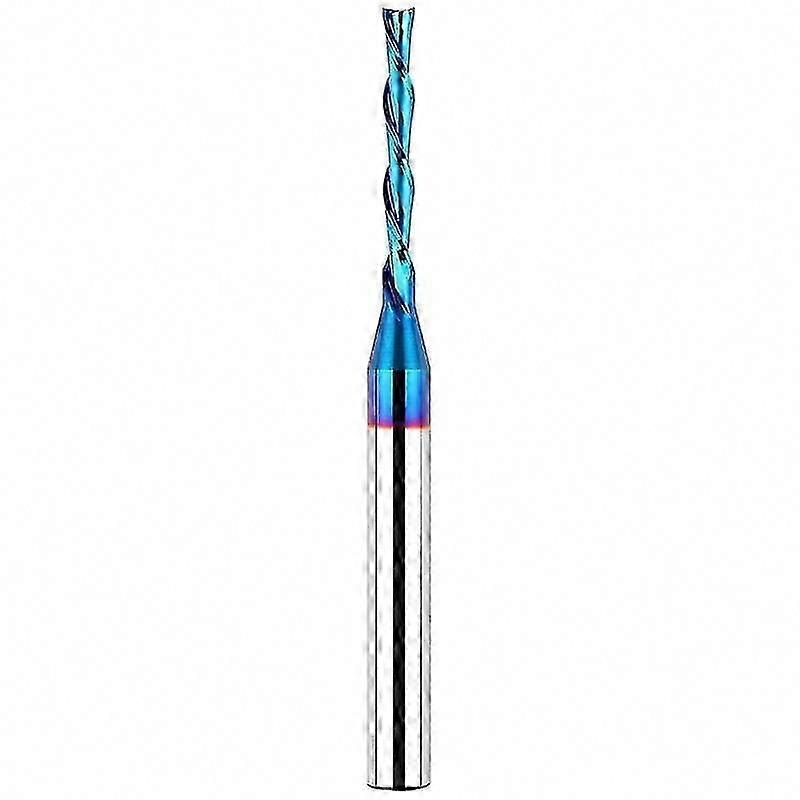 Solid Carbide Downcut Spiral Router Bit 1/4" Shank for CNC Woodworking, 1/8" Cutting Diameter & 3" Extra Long