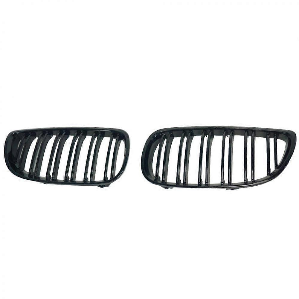 ABS Gloss Black Dual Line Slat Grille Replacement for BMW 3 Series E92 E93 2006-2009 Left and Right Compatible Styling