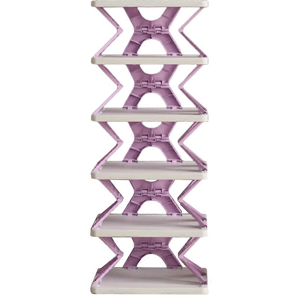 Space Saving Folding Shoe Rack with Stable Plastic Construction for Households – No Installation Required, Smooth Surface, Closet/Bedroom/Hallway Use