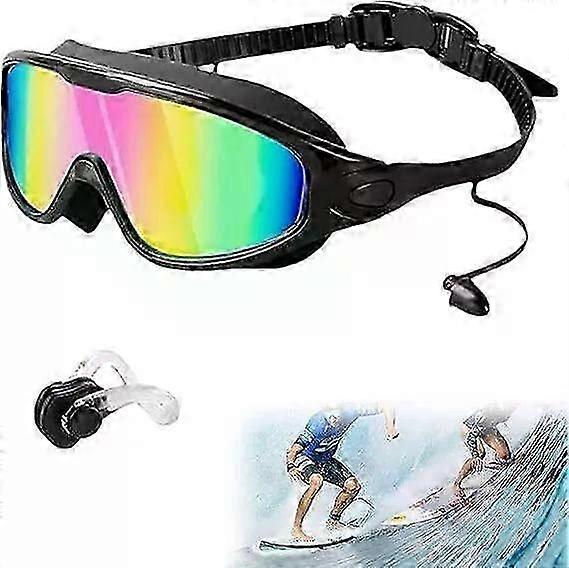 Warddefend Swim Goggles, Wide View Anti-Fog & UV Swimming Goggles, No Leaking Swim