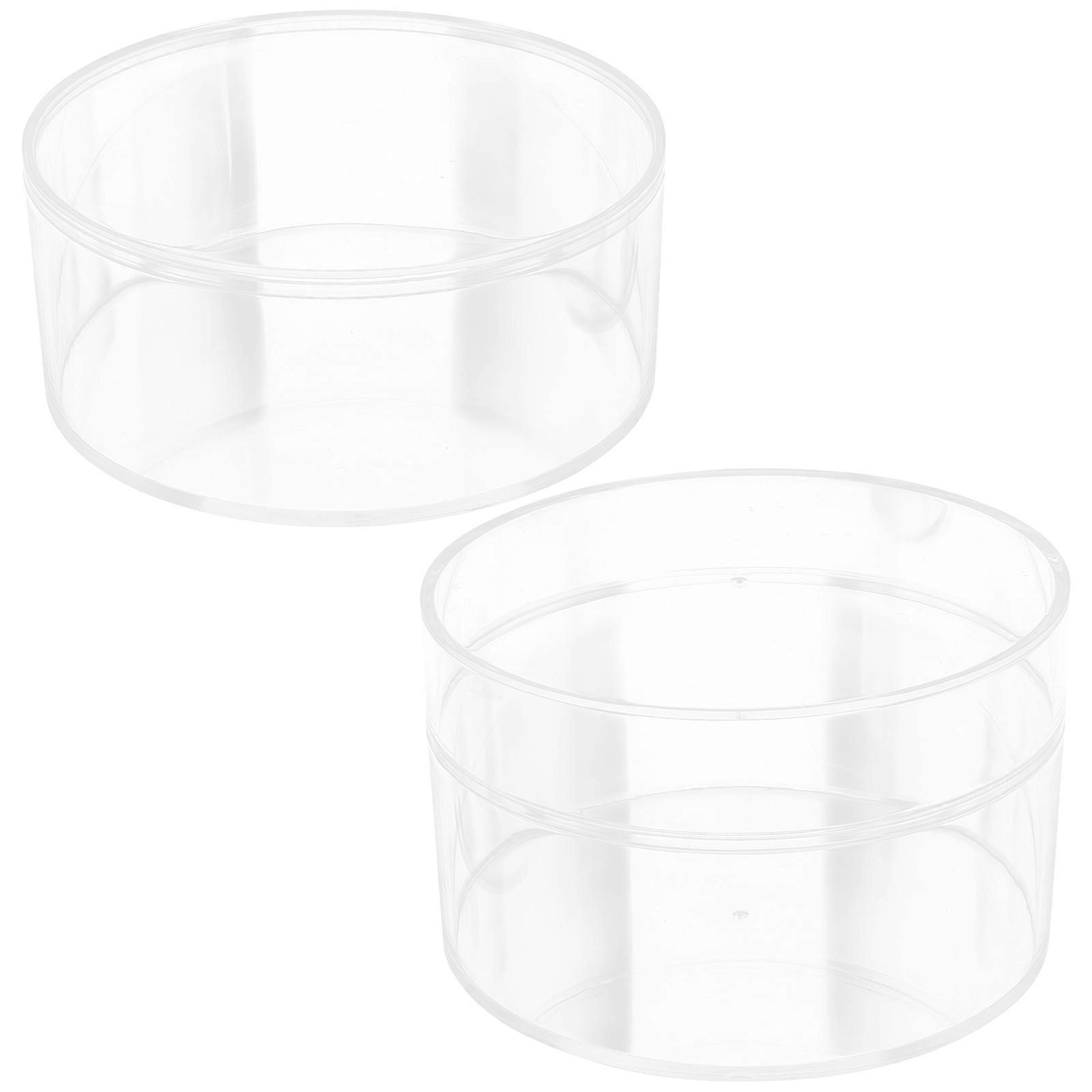 Gift Box with Lid 2Pcs Transparent Plastic Round Box for Home Multipurpose Elegance