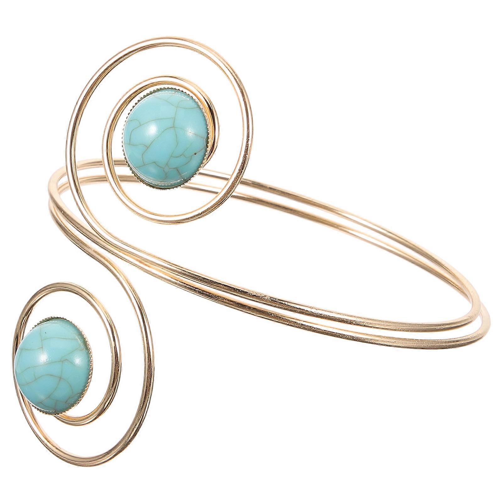 Multi Color Turquoise Adjustable Arm Cuff Bracelet for Women Ideal for Decor and Special Occasions