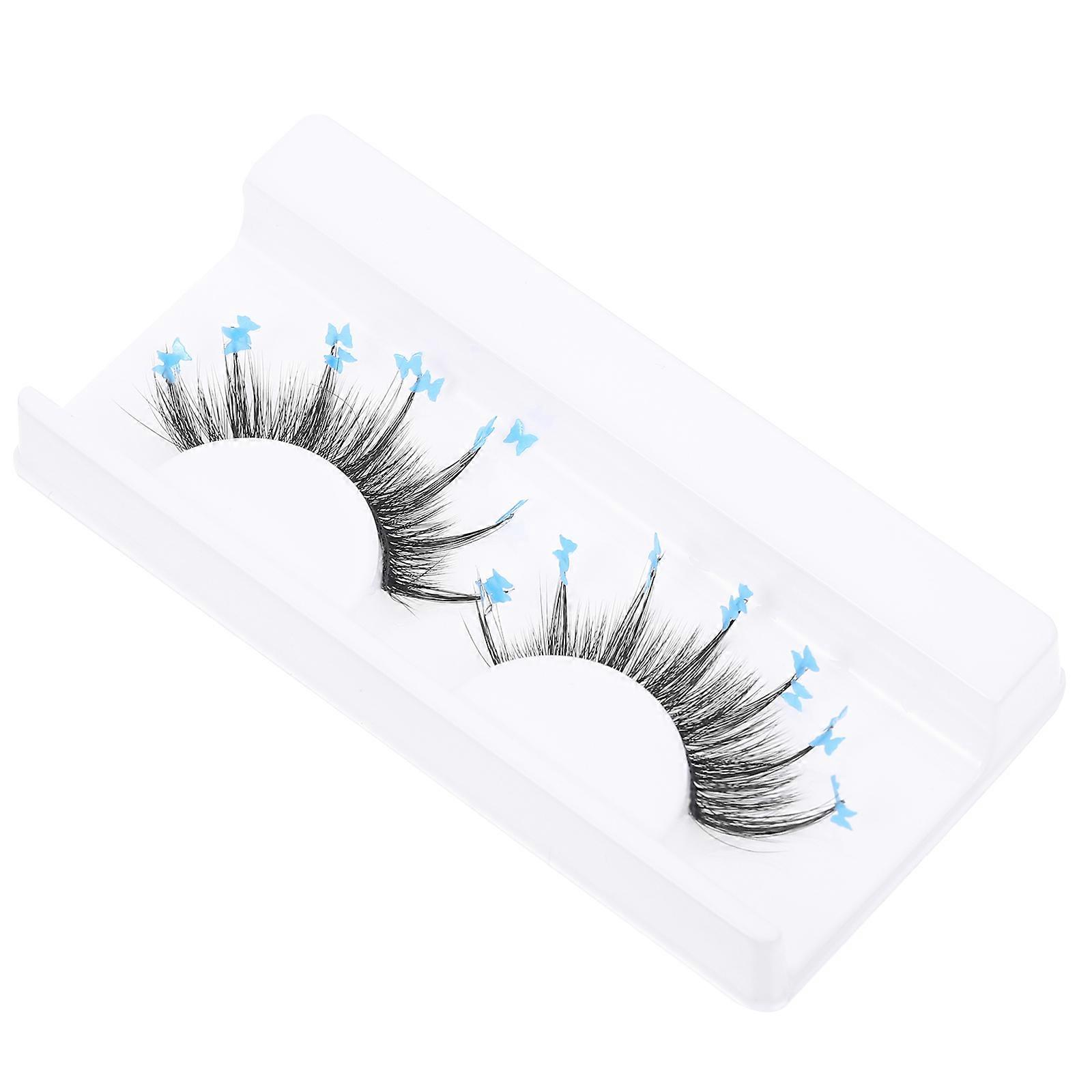Skyblue Synthetic False Eyelashes for Makeup Long and Natural Look