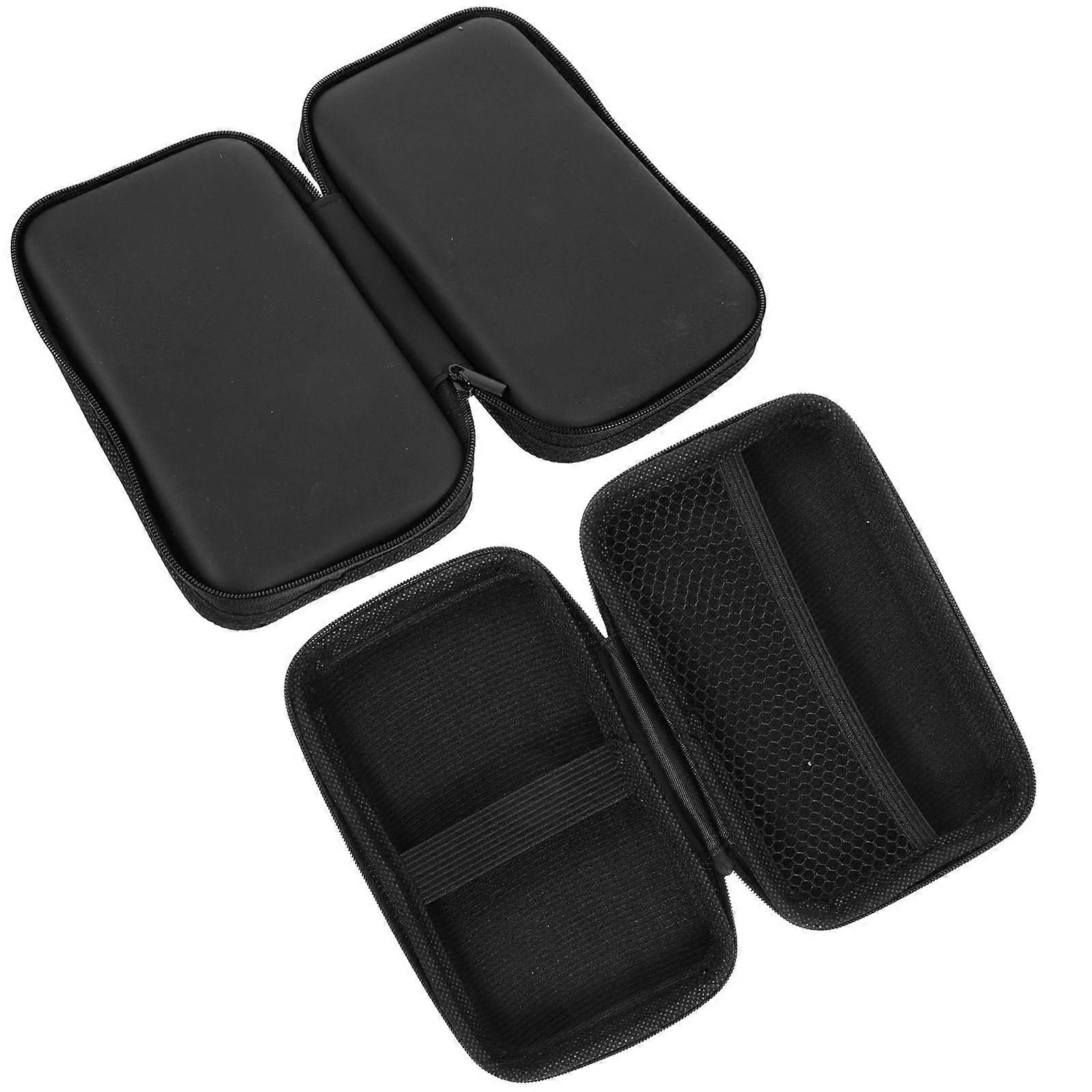 Cable Organizer Travel Case Sanitary Pouch Portable Carrying Case Daily Use Rectangular Black 2Pcs