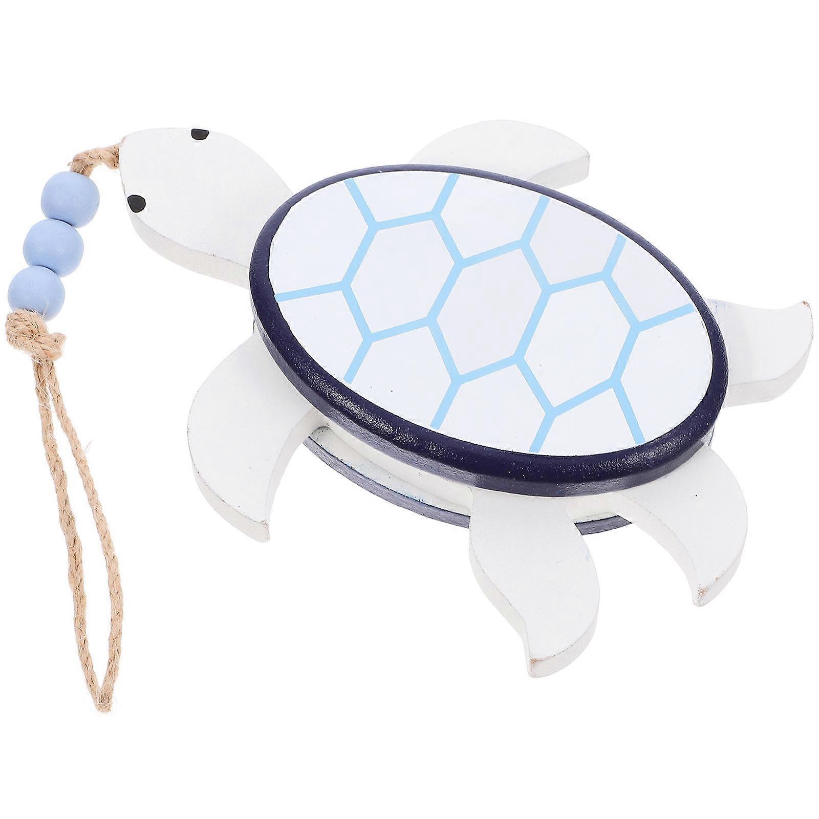 Wooden Sea Turtle Wall Decor with Rope for Home Use Multi Color Coastal Elegance 6.5 Inches