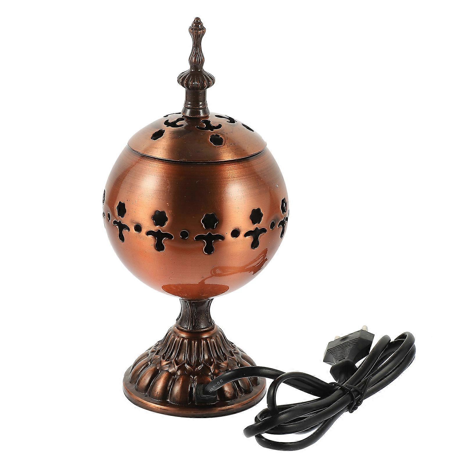 Decorative Censer Burner Electric Incense Burning Home Decoration Iron Middle Eastern Style 21.50X9.50X9.50CM Aroma Relaxing 1Pcs