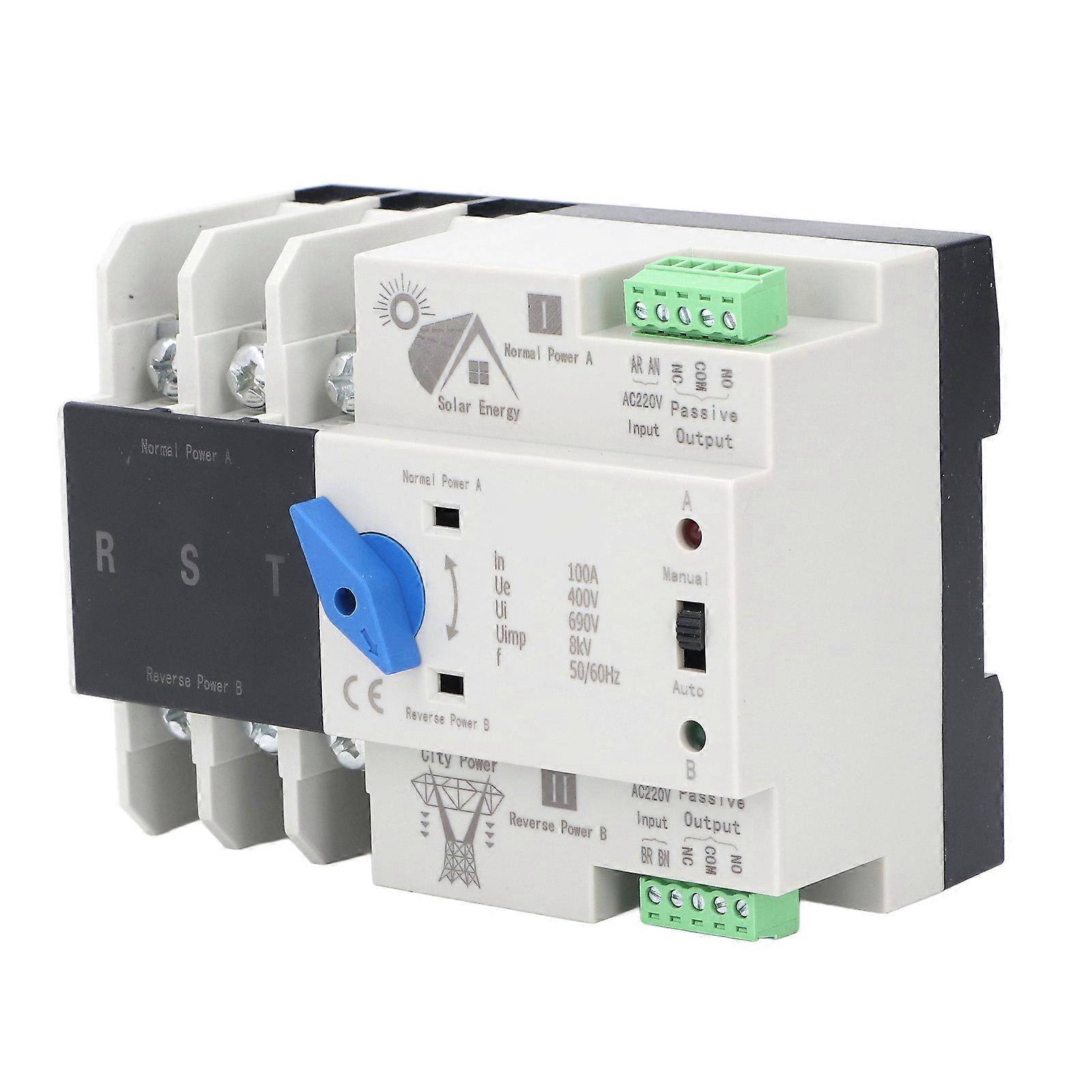 Hochwertige 3P 100A Photovoltaik Dual Power Automatischer Transferschalter, Dual-Power-Isolationskonverter...
