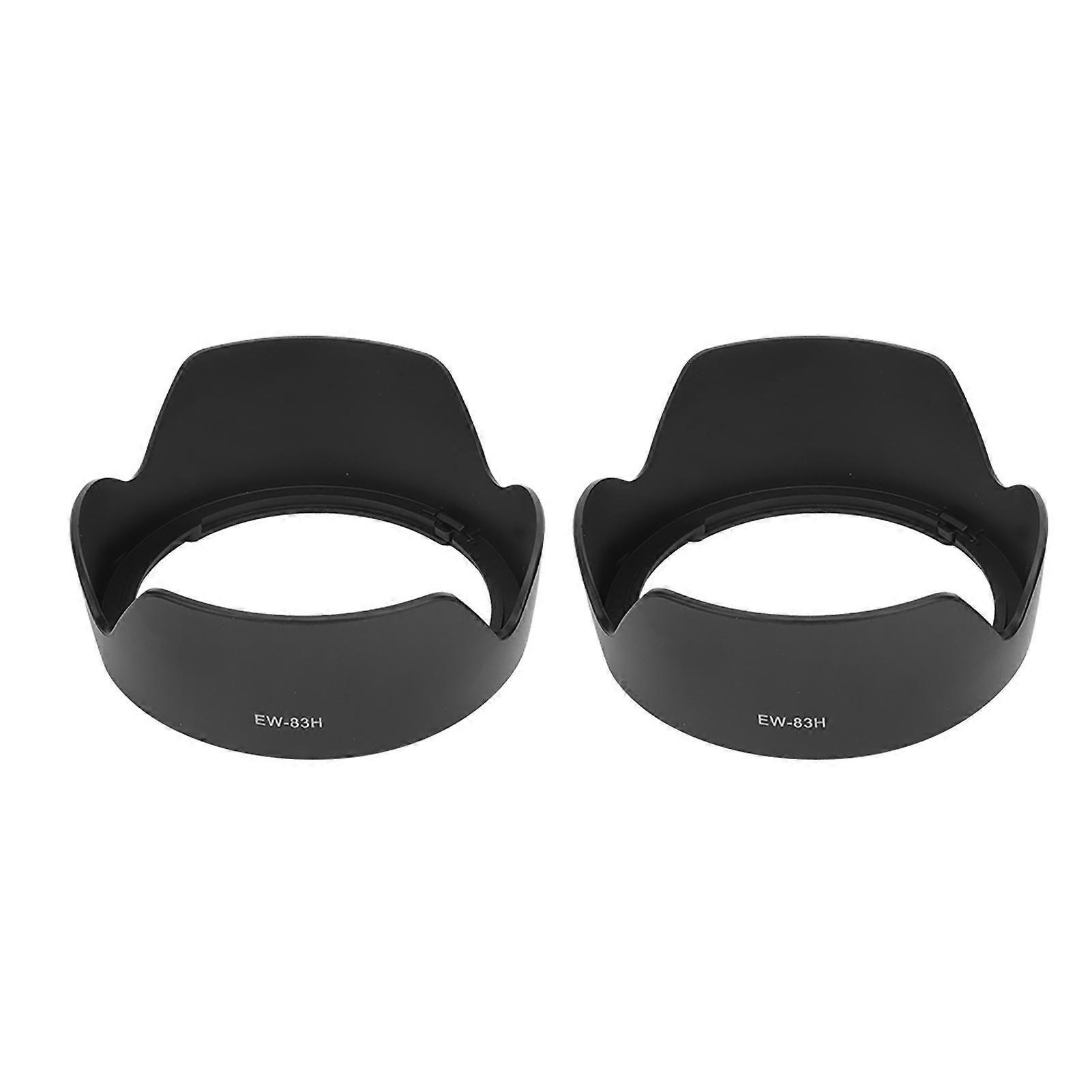 2PCS EW-83H Plastic Black Camera Mount Lens Hood Fit for Canon EF 24-105mm f/4L IS USM Lens