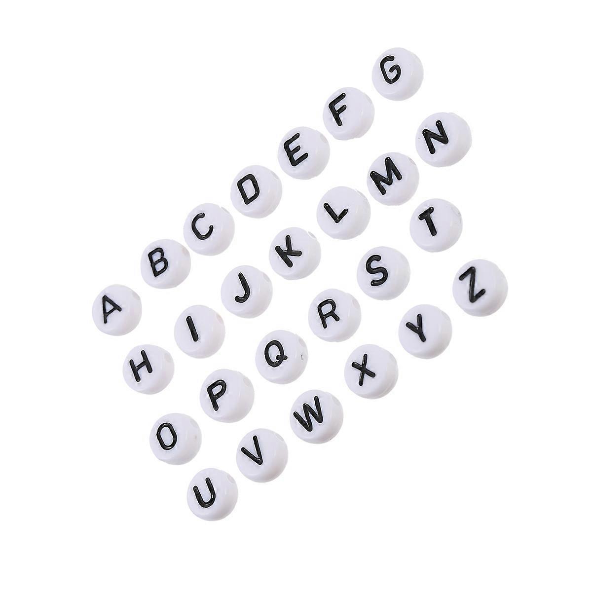 1 Set of 520pcs Alphabet Acrylic Beads Imitation Flat Round Beads for Crafts