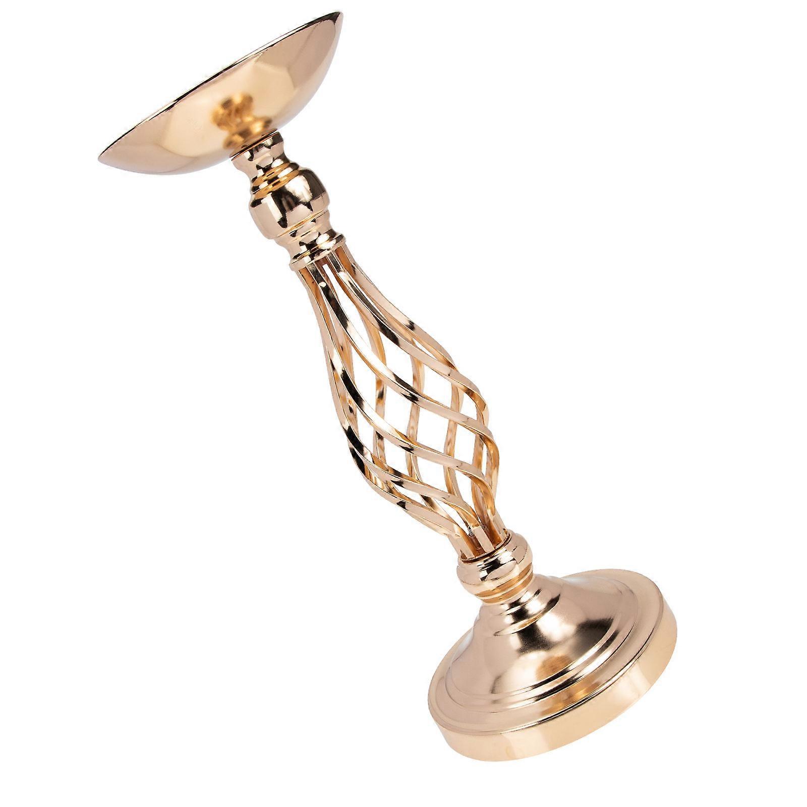 Elegant Metal Flower Vase Set for Wedding Main Table Party Decor with Candlestick 1 Set