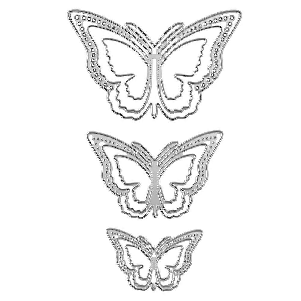 3 x 3D Butterfly Metal DieCut Stencils for Card Making, Butterfly Frame DieCutting Templates