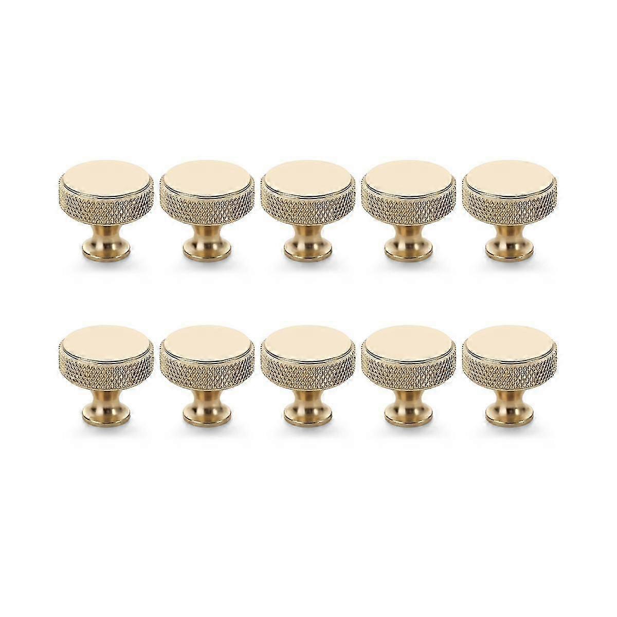 Pachet de 10 butoane de dulap moletate din bronz șampanie Trage de dulap de bucătărie rotund pentru dulap de sertar