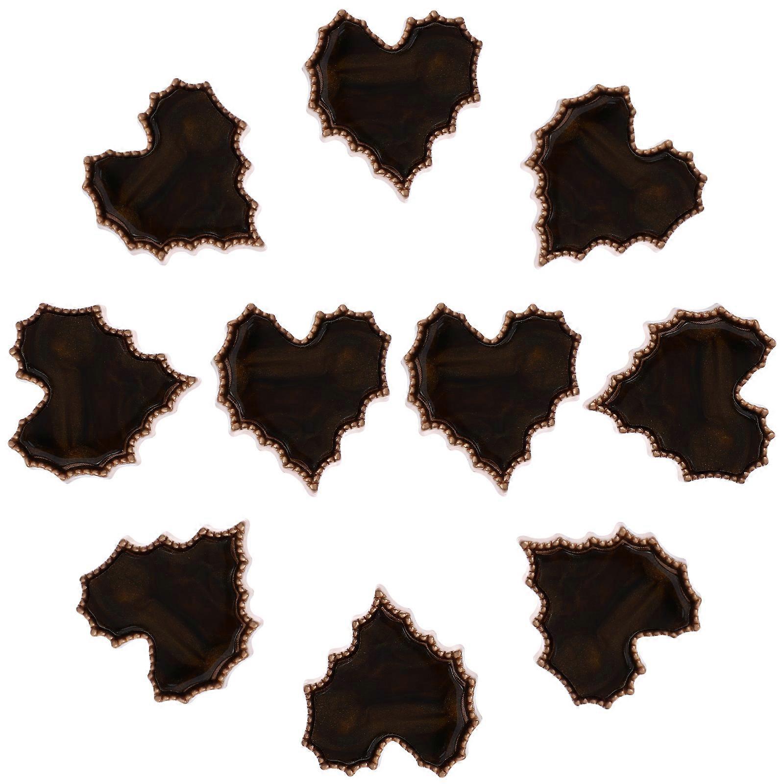 Durable Heart Shaped Buttons For Clothing Decoration DIY Projects 10Pcs Size Coffee