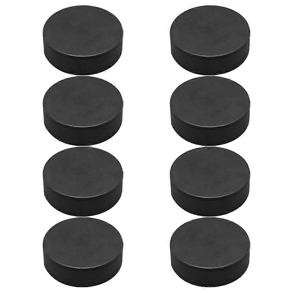 Black Hockey Pucks For Training 8Pcs Suitable For All Ages Skill Development And Practice 7.50X7.50X2.50CM Round Shape
