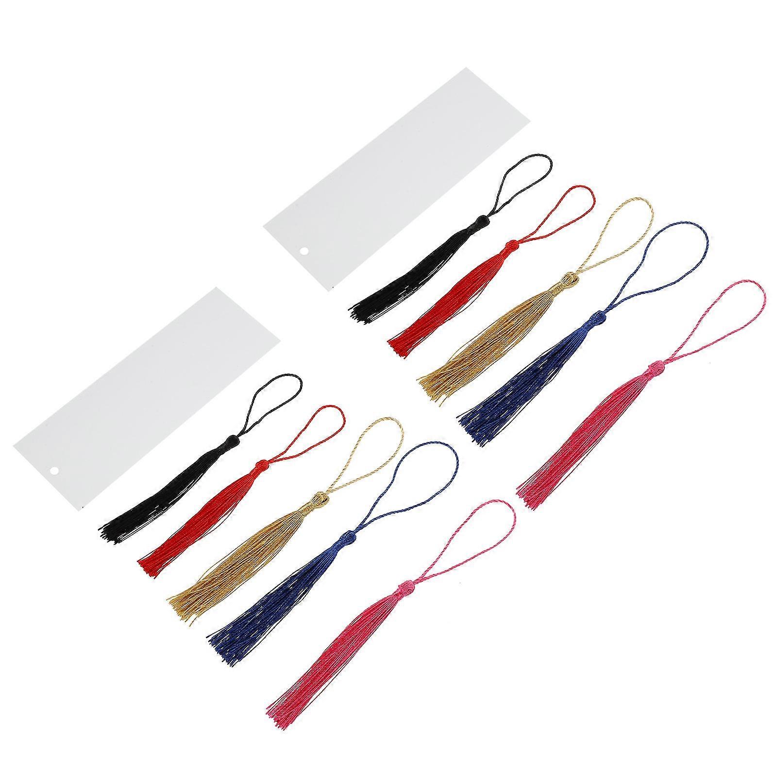 Acrylic Bookmark Set with Tassels – DIY Blank Book Page Markers for Crafting, Macrame Decor, Homes, Classrooms, and Libraries – 10 Sets