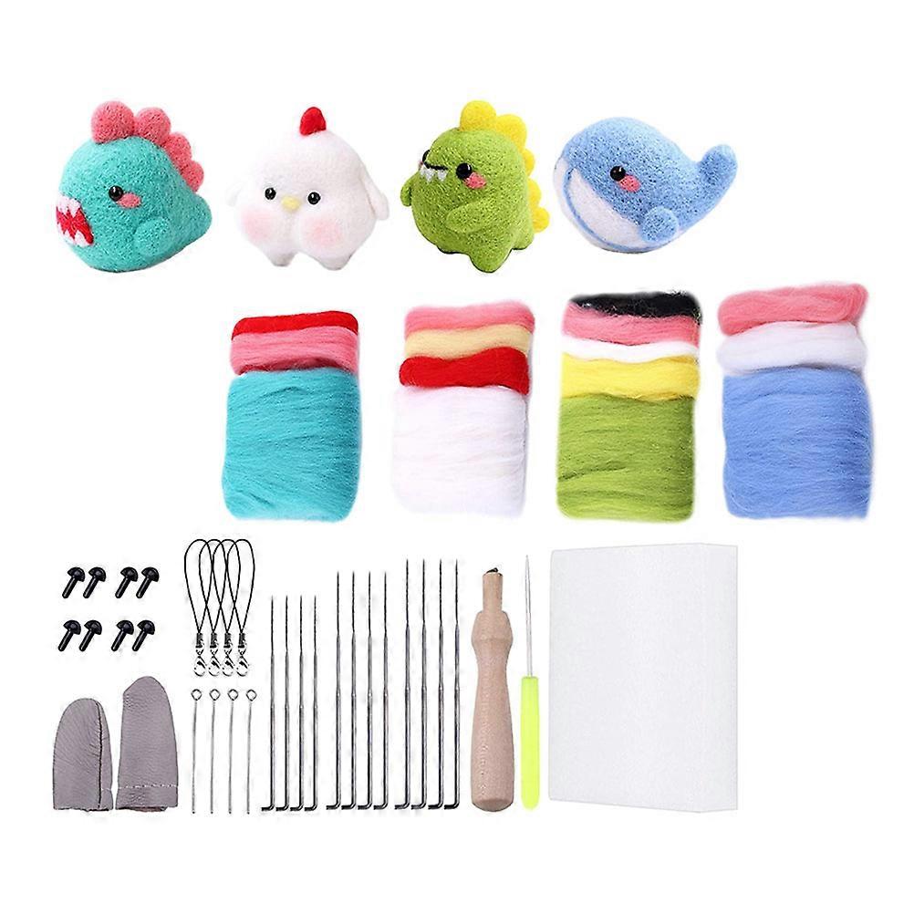 Adorable Wool Felting Starter Kit for DIY Craft with Assorted Color Felt and Instructions