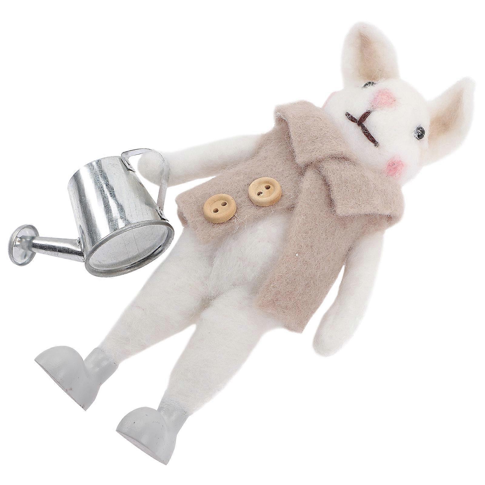 Soft Rabbit Ornament Plush Doll Home Decoration 7.86x3.93in 1Pack