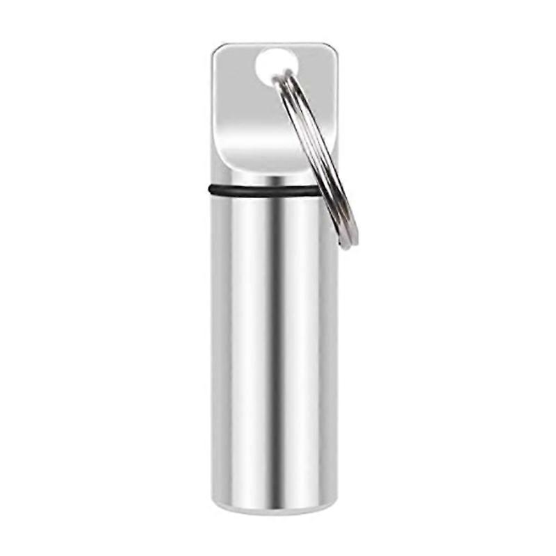 Outdoor Activity Mini Pill Box Leakproof Keychain Pill Container Dust Travel Pill Metal Storage Box Organizer E7CB