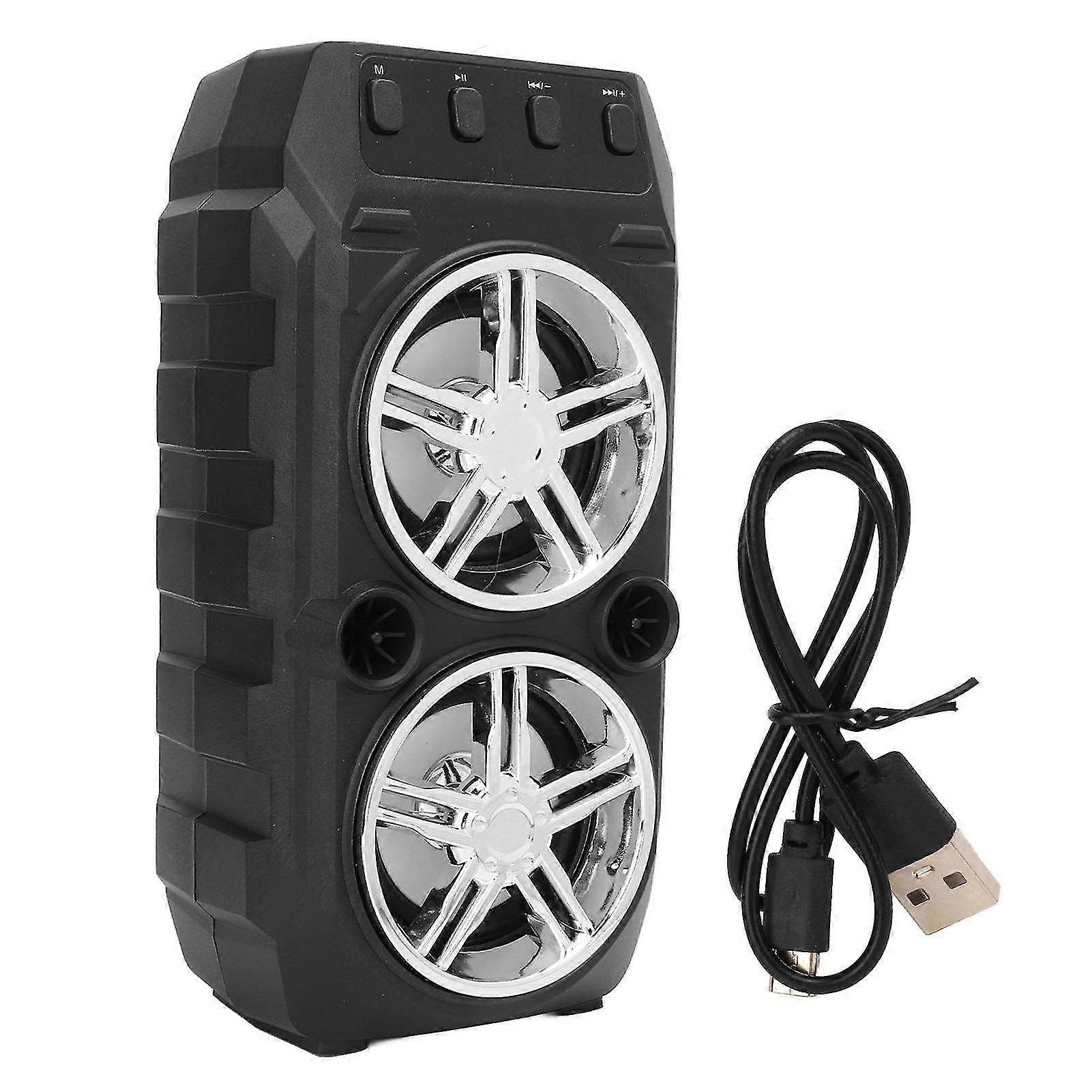 Portable Outdoor Camping Bluetooth Speaker with Double Subwoofer - High Volume Audio with U Disk & Memory Card Slot in Silver Grey