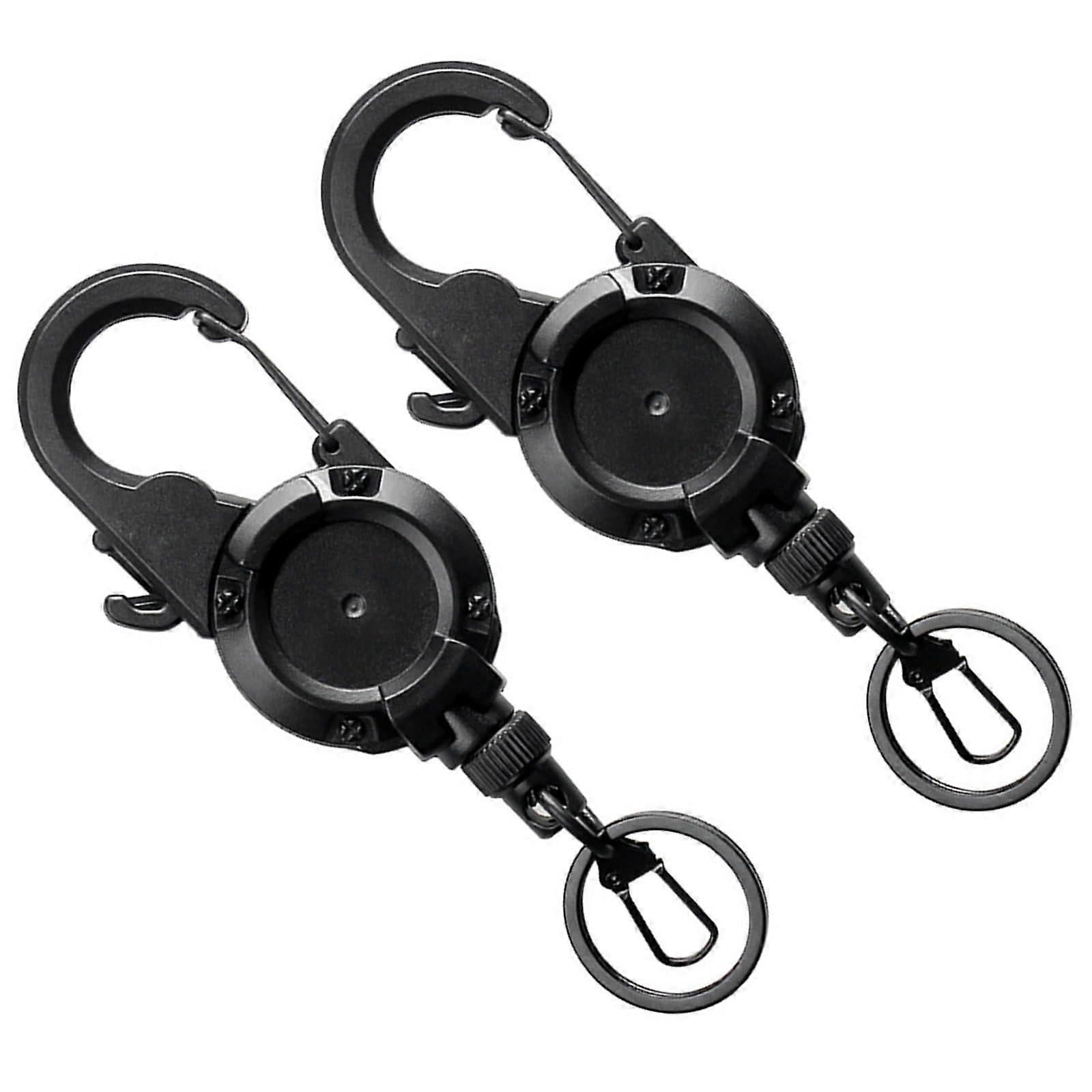 Retractable Keychain Holder 66 cm Durable ID Holder Fishing Reel with Wire Keyring and Cord Cutter